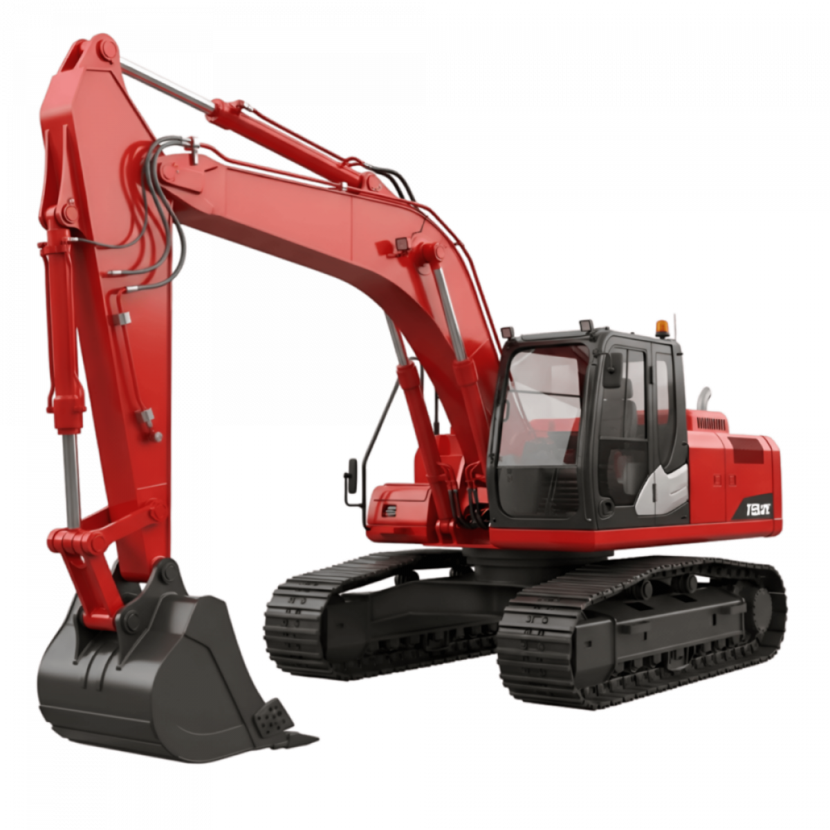 —Pngtree—powerful red excavator ready for_23354206